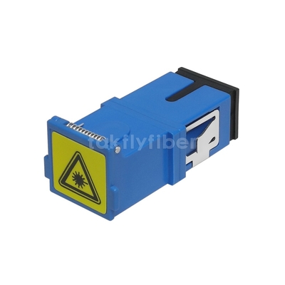 Tipo adaptador azul a una cara del obturador de la fibra óptica del color del adaptador del SC UPC