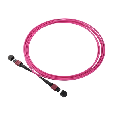 20m OM4 MPO MTP Zirconia Cable de fibra óptica cerámica con chaqueta de PVC / LZH