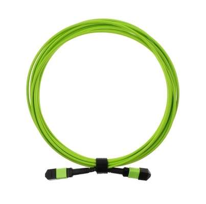 20m Lime Green OM5 MPO/MTP Cables de fibra óptica con conector cerámico de zirconio