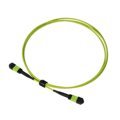 Cable superior de 24 fibras de cal verde Mpo Mtp Cable de múltiples fibras de empuje en el cable -20 oC a 70 oC Temperatura de funcionamiento