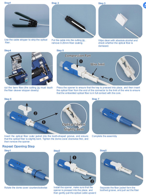 Conector de fibra óptica mecánica duradera SC/APC SC/UPC -40-85C para el largo plazo