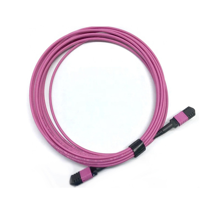 Elite Multimodo OM4 50/125 Pleno OFNP Tipo B MPO Cordón de parche de 3.0 mm Cable 10m 33ft MTP-12 PC Femenino a MTP-12 PC Femenino