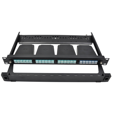 Panel de adaptador de cinta MPO-LC de montaje en bastidor 1U con 96F Fibra Número de tamaño 430*338.5*43.6mm