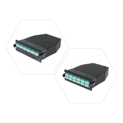 Gestión de paneles de parches de MTP MPO de fibra óptica negra para el centro de datos FTTX