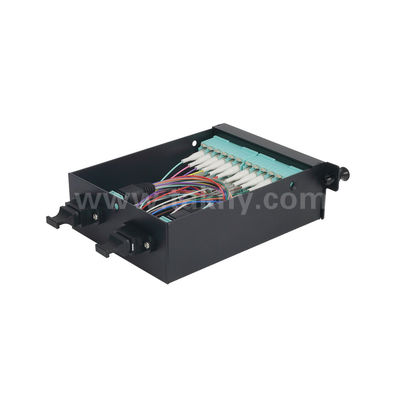 Gestión de panel de parches MPO/MTP Cassette de aleación de aluminio tipo deslizante de fibra óptica para el centro de datos FTTX cableado