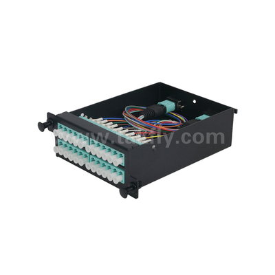 Fibra óptica MPO Cassette MTP Panel de parches de aleación de aluminio Gestión de tipo deslizante para el centro de datos FTTX