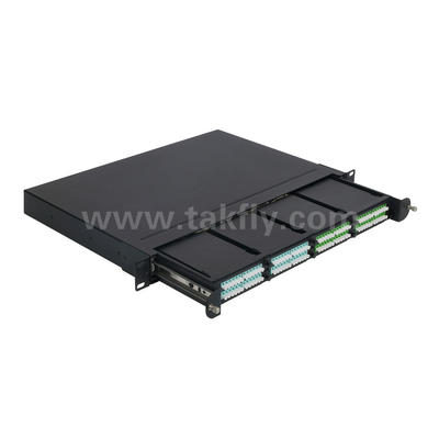Fibra óptica MPO Cassette MTP Panel de parches de aleación de aluminio Gestión de tipo deslizante para el centro de datos FTTX