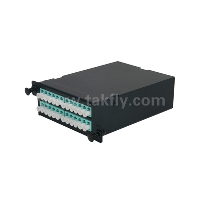 Fibra óptica MPO Cassette MTP Panel de parches de aleación de aluminio Gestión de tipo deslizante para el centro de datos FTTX