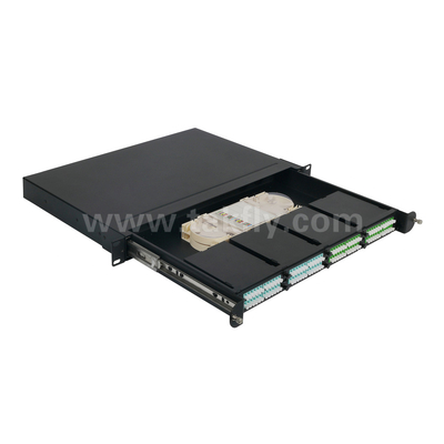 Fibra óptica MPO Cassette MTP Panel de parches de aleación de aluminio Gestión de tipo deslizante para el centro de datos FTTX