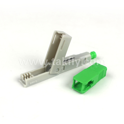 SC/APC Conector rápido de campo instalado Incorporado-APC para el modo de fibra plástica OM1 de 62,5/125 μm