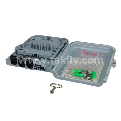 Caja de terminación de núcleo ABS 8 para cable de fibra óptica con mecanismo de bloqueo antirrobo