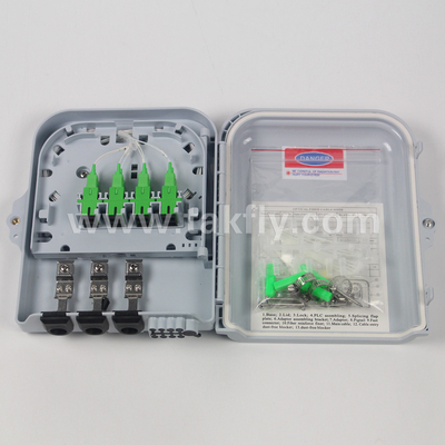 Caja de terminación de núcleo ABS 8 para cable de fibra óptica con mecanismo de bloqueo antirrobo