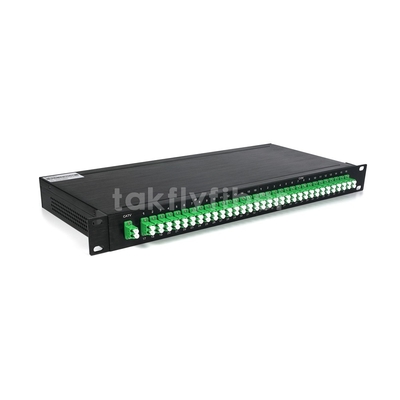 1x32 Fibra óptica PLC Splitter CATV WDM con IP en 1U 19 pulgadas montado en bastidor
