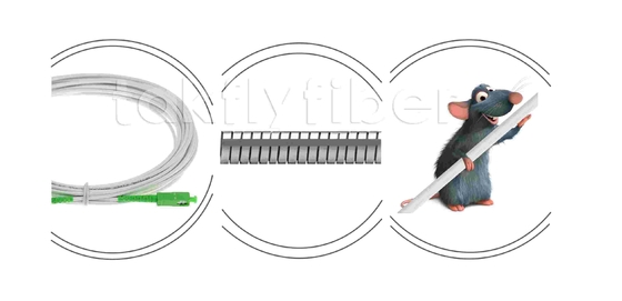 Resistente a roedores G657A2 SC APC Cordón de parches de fibra óptica Cable blindado de parches de fibra SM 3.0mm