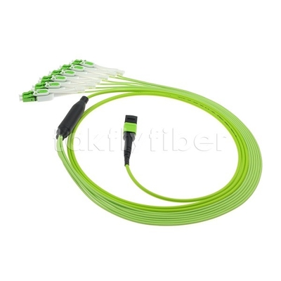 MPO / MTP Hombre o mujer OM5 Cordón de parche de fibra óptica 12F LC APC DX Uniboot