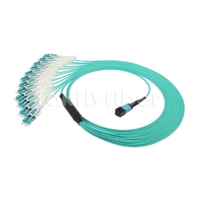 24 F MPO-LC Uniboot OM3 Cordón de parche de fibra 12x LC DX Perfecto para redes grandes