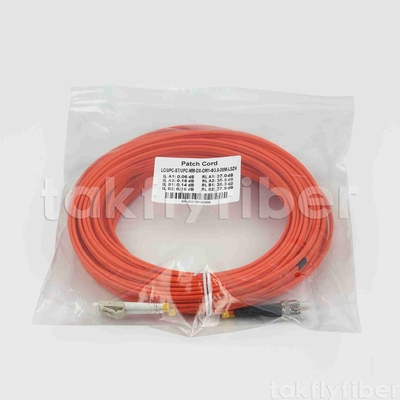 ST a LC OM1 OM2 Cordón de parche de fibra óptica dúplex de 3,0 mm LSZH chaqueta naranja para telecomunicaciones