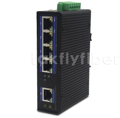 Interruptor PoE de grado industrial 4 puerto 10/100Mbps PoE + 1 puerto 10/100Mbps Ethernet