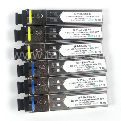 1.25G SFP BIDI Transceptor Tx1310/Rx1550nm 40KM SMF DDM LC SFP módulo de transmisor óptico