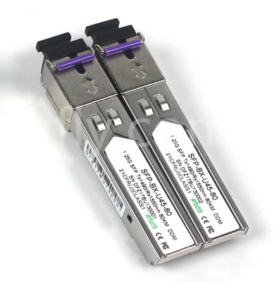 1.25G SFP BIDI Modulo Tx1490/Rx1550nm 80KM SMF DDM LC CISCO JUNIPER HUAWEI Compatible