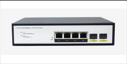 DF-2F-4GP 2-puerto 10/100/1000Mbps 4 + 2 puertos de fibra de conexión ascendente Gigabit Poe Switch de red
