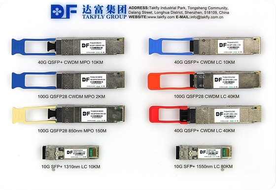 100Gbps del lado del cliente 10KM QSFP28 LR4 con DDM Transceptor de alta potencia Fibra de longitud de 1m Conexiones de telecomunicaciones