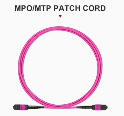 Cordón de parches de fibra óptica de 12 fibras MPO/MTP flexible -20C-70C para diferentes entornos