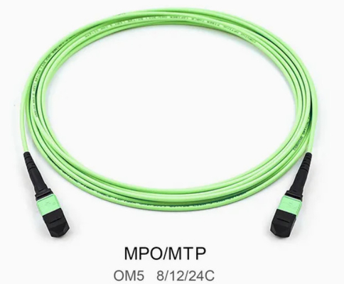 8/12/24 núcleo 2m-50m PVC de alta densidad / LSZH UL Certificación Femenina / Hombre MPO-MPO Sm Om3 Om4 Om5 Trunk Cable Patch Cord Fibra óptica Jumper