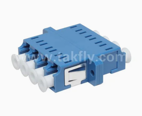 Adaptador de fibra óptica de 4 núcleos LC Quad APC Upc con brida simple y estilo de cuerpo dúplex Pérdida de inserción ≤ 0,2 dB