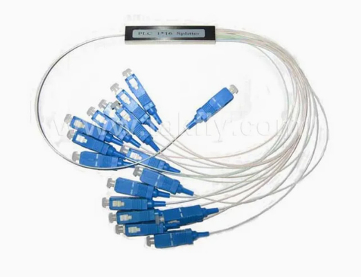 1X16 FTTX Mini tubo de acero de fibra óptica PLC divisor de cable de diámetro 0,9 mm para aplicaciones FTTX