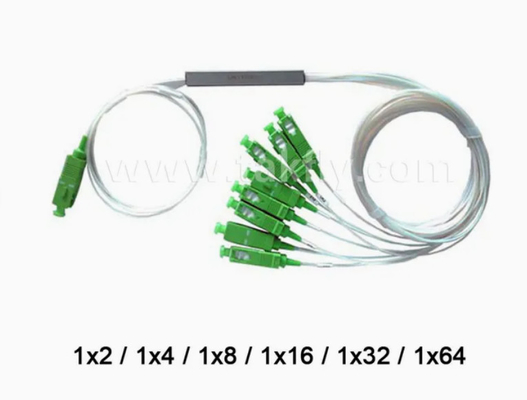1X16 FTTX Mini tubo de acero de fibra óptica PLC divisor de cable de diámetro 0,9 mm para aplicaciones FTTX