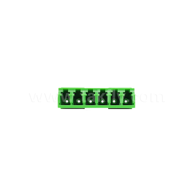LC/APC Adaptador de 6 vías, SM OS2, verde, sin brida Modo único para red