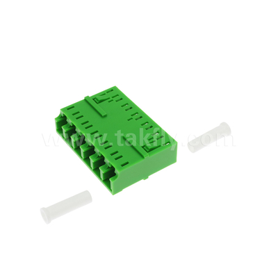 LC/APC Adaptador de 6 vías, SM OS2, verde, sin brida Modo único para red