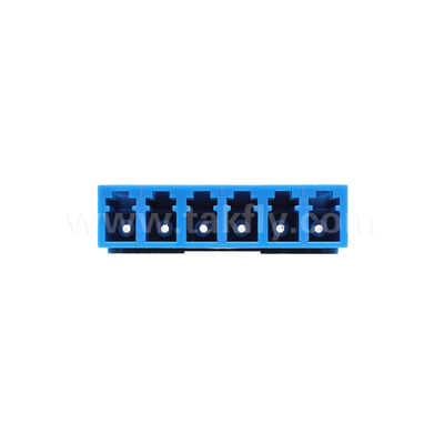 LC/UPC Adaptador de 6 vías, SM OS2, Azul, sin brida Modo único para red