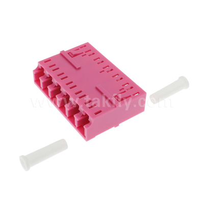 LC/PC Adaptador de 6 vías, MM OM3 ((Aqua), OM4 ((Violeta) Azul, sin brida