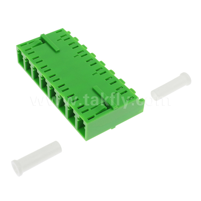 LC/UPC 8 puerto de modo único SM OS2, verde, sin brida adaptador de fibra óptica para telecomunicaciones