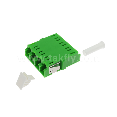 4 puertos de alta densidad LC/APC tipo cuádruple adaptador de obturación interior de modo único OS2, verde sin brida para red