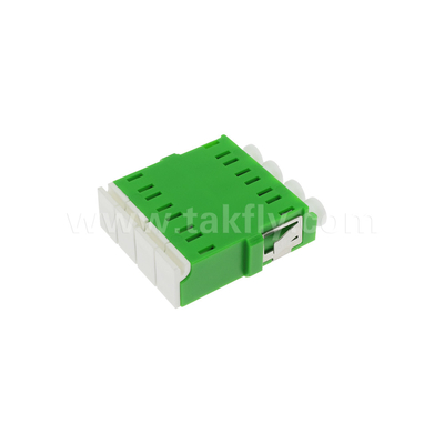 4 puertos de alta densidad LC/APC tipo cuádruple adaptador de obturación interior de modo único OS2, verde sin brida para red