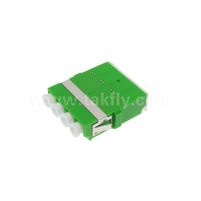 4 puertos de alta densidad LC/APC tipo cuádruple adaptador de obturación interior de modo único OS2, verde sin brida para red