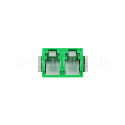 Adaptador a prueba de polvo LC Duplex V2 HD de verde sin brida