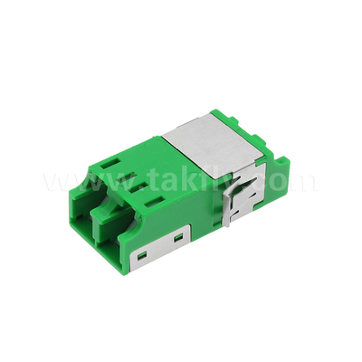 Adaptador a prueba de polvo LC Duplex V2 HD de verde sin brida