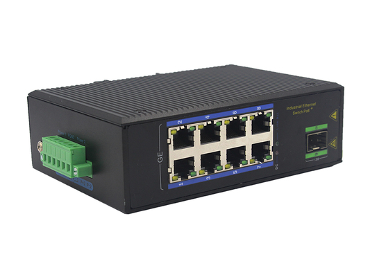Interruptor industrial Gigabit POE de 8 puertos con montaje SFP DIN-Rail