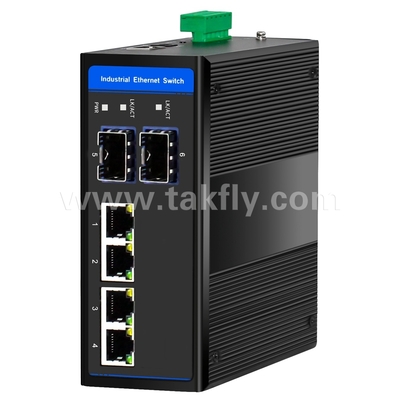 Interruptor Ethernet POE industrial de 4 puertos Gigabit 2 SFP para riel DIN