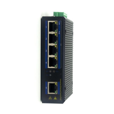 Interruptor POE industrial de 5 puertos Gigabit, montaje en riel DIN, IP40