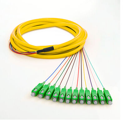 12 núcleo SC APC de modo único de fibra óptica de cable Pigtail 10000N