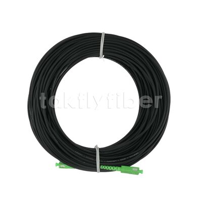FTTH Outdoor High Strength 3.0 Kevlar Black TPU Single Mode Fiber Optic Patch Cable SCAPC to SCAPC SM G657B3