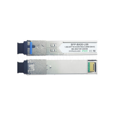 Módulo transceptor óptico SFP 1.25Gbps 20KM SC Bidireccional para Centro de Datos FTTH FTTX