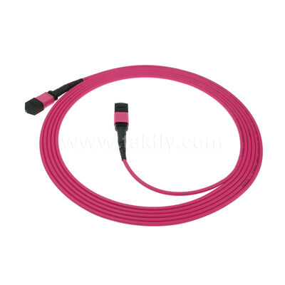 Latiguillo de fibra óptica MPO MTP macho/hembra OM4 multimodo MM 8F 12F 16F 24F / Cable de conexión de fibra óptica / Cable de ruptura óptica / Cable troncal de fibra óptica con cubierta exterior de PVC LSZH OFNR OFNP