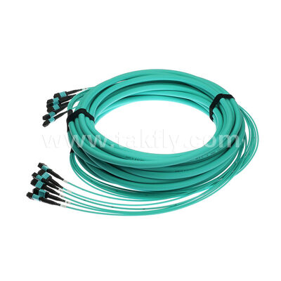 72 fibras 6x12F MPO MTP - 6x12F MPO MTP Macho Hembra MM Multimodo OM3 OM4 Cable de conexión de fibra óptica / Cable de conexión de fibra óptica / Cable de ruptura óptica / Cable troncal de fibra óptica / Cable de abanico de fibra óptica