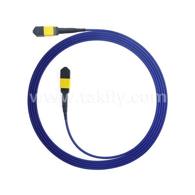 Cable de ruptura óptica de fibra MPO MTP macho hembra 8F 12F 16F 24F Cable de conexión de fibra óptica/Cable de conexión de fibra óptica/Cable troncal de fibra óptica/Cable de abanico de fibra óptica con tubo blindado de acero